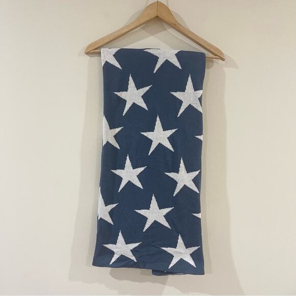 Pink Lemonade Blue Star Patterned Throw Blanket Reversible - Picture 1 of 7